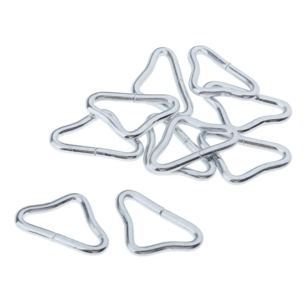 10pcs Silvery Triangle Rings Buckle Ring V-rings for Trampoline Replacement