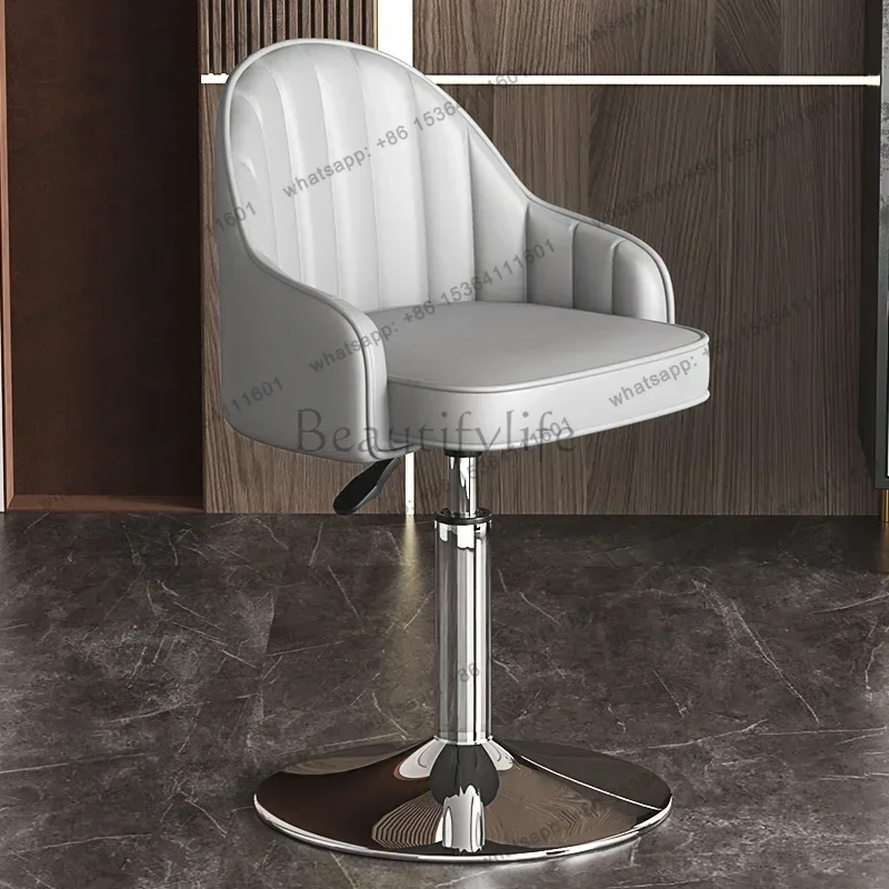 Factory Direct Sales Modern Nordic Bar Chairs High Stool Luxury Office Adjustable Bar Chairs Italian Design PU-leather Bar Furni