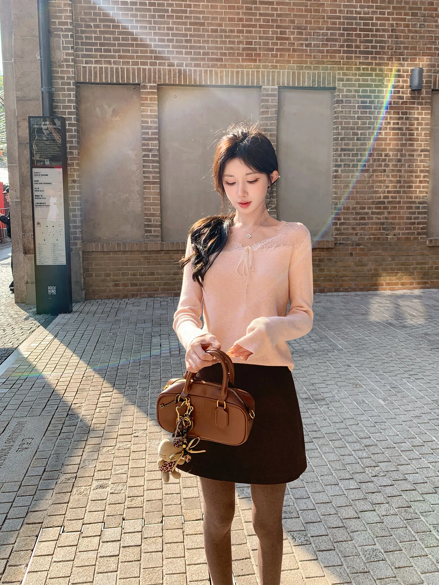 

Женская кружевная трикотажная футболка с V-образным вырезом и эффектом пуш-ап, базовый слой, осенне-зимний облегающий топ для повседневной носки