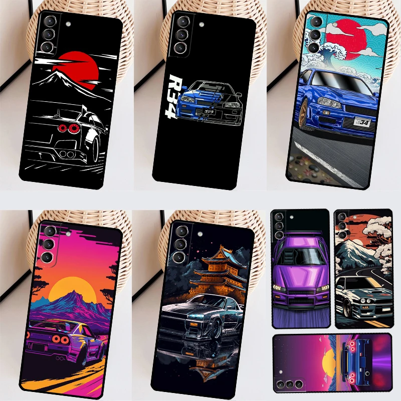 Skyline GTR R34 Case For Samsung Galaxy S22 S23 Ultra Note 20 Note 10 Plus S9 S10 S20 S21 S23 FE Back Cover