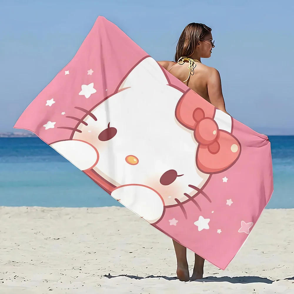 Cute Hello Kitty Beach Towel Microfiber Sand Free Quick Dry Soft Sandproof Pool Towels Gift for Women Travel Gym Shower Camping