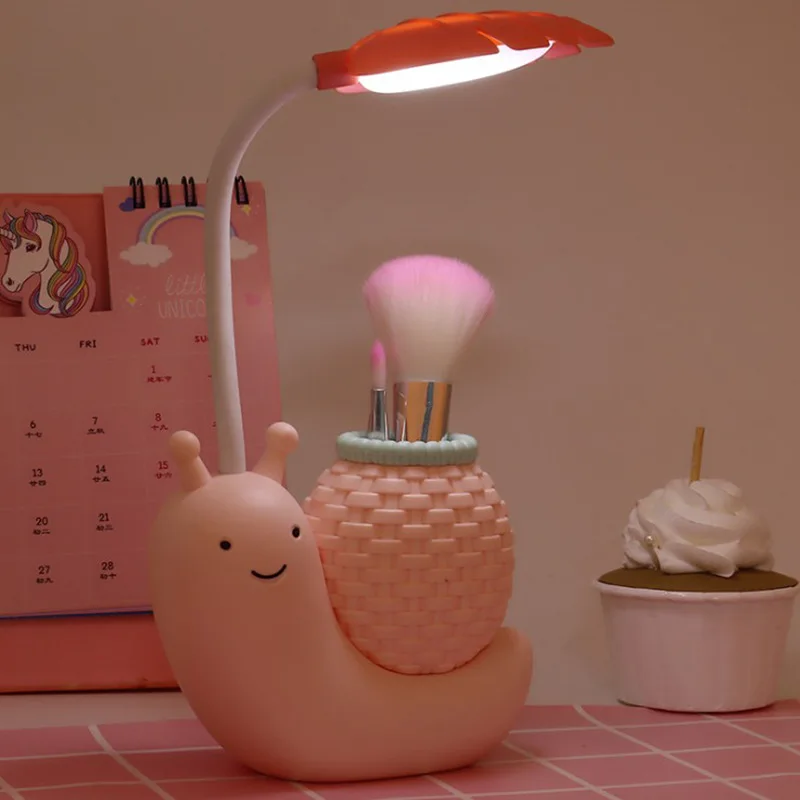 Cartoon LED Snail Desk Lamp Children Bedroom Night Light Reading Study Birthday Christmas Gift Home Desktop Decor Eye Protection