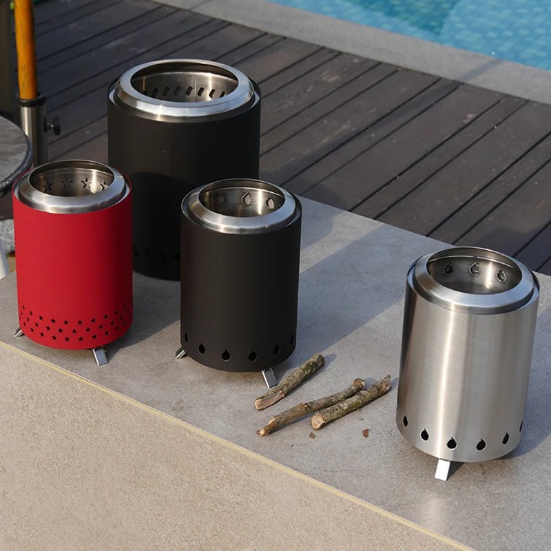 حار بيع الجدول حفرة النار المنقولة نوع جديد دخاني حفرة النار في الهواء الطلق حرق الخشب التخييم مواقد الفولاذ المقاوم للصدأ