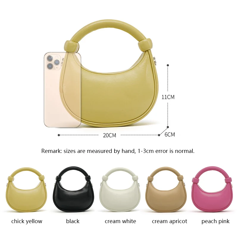 2023 New Women's Handbag Half-moon Design Exquisite Crescent Fashion One Shoulder Bag Lady Cute Chain Small Crossbody Bag