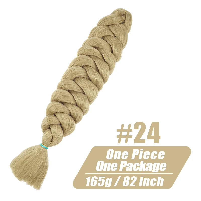 82 Zoll langes Kanekalon Jumbo Flechthaar, synthetische Zöpfe, Häkelhaarverlängerungen, 165 g, vorgedehnter Zopf für schwarze Frauen