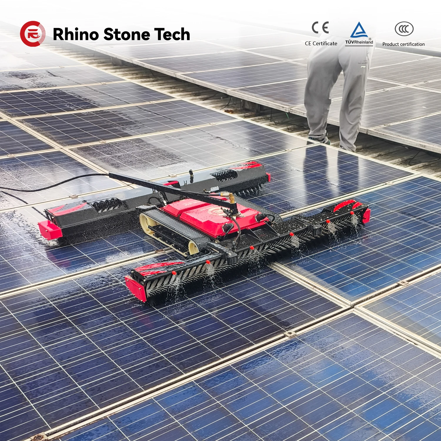 High-Efficiency Solar Panel Cleaning Robot Remote Control PV Panel Cleaning Machine for Commercial and Industrial Solar Farm view 5