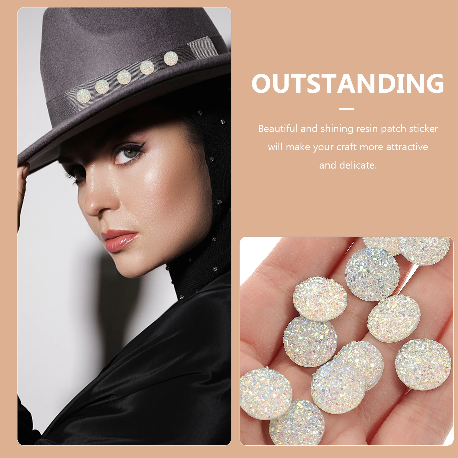 

100 Pcs Resin Drill Patch Rhinestones for Crafting Ornament Diamond Flatback Bulk Crystal Patches