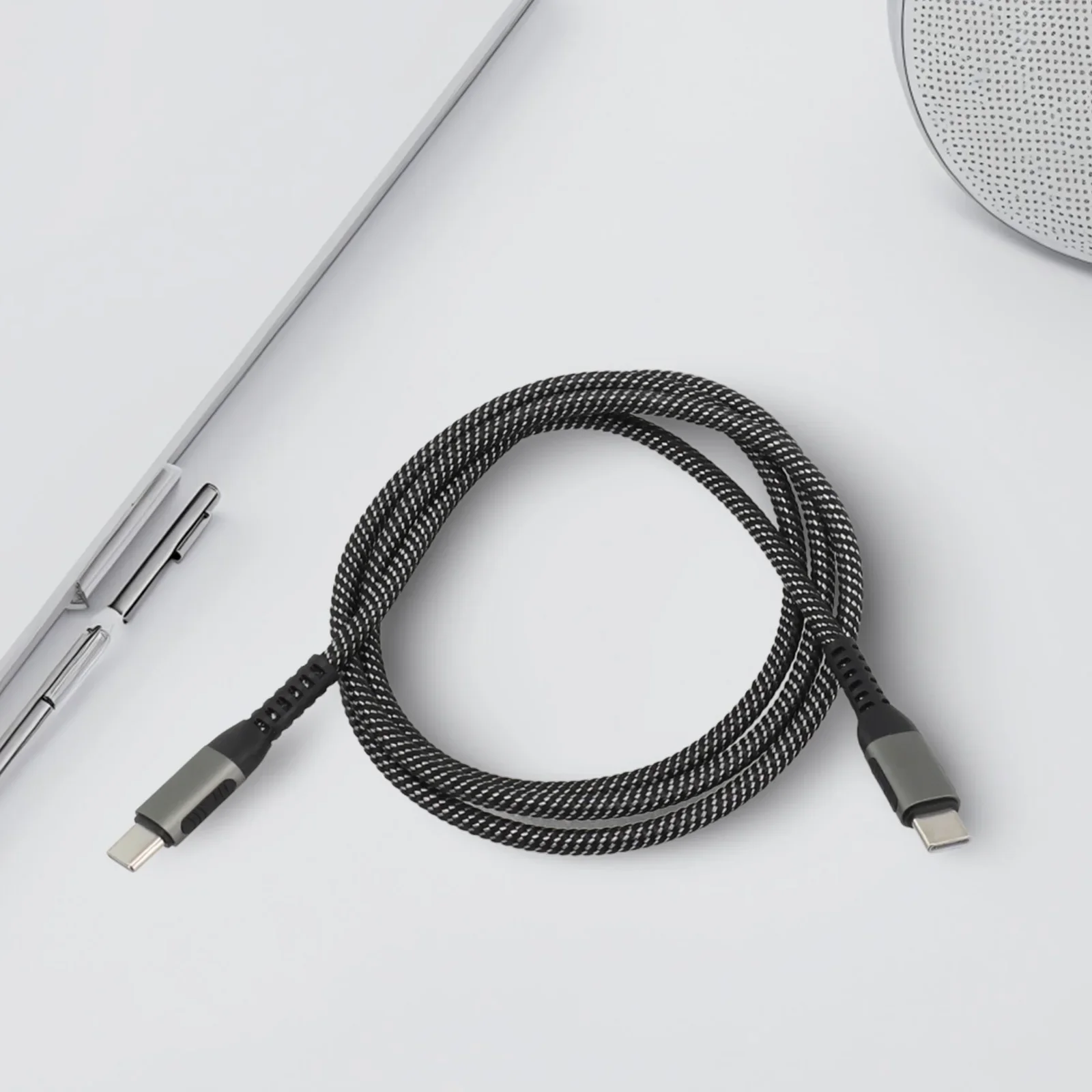 Premium 240W Braided USB C To Type C Fast Charging Cable D Fast Charging 240W Data Cable Mobile And Laptop Fast Charging Cable