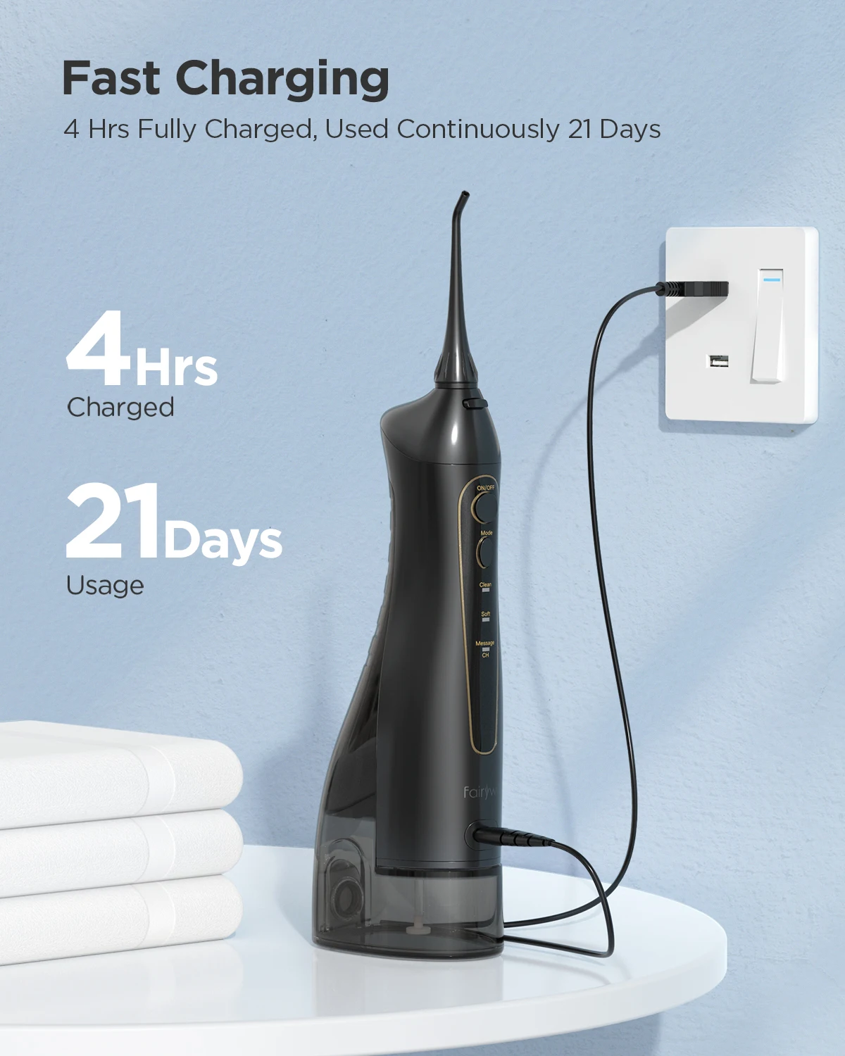 USB Cable Charger for Fairywill Water Flosser for Oral Irrigator for 5020E USB Cable Charger for Fairywill Water Flosser for Ora