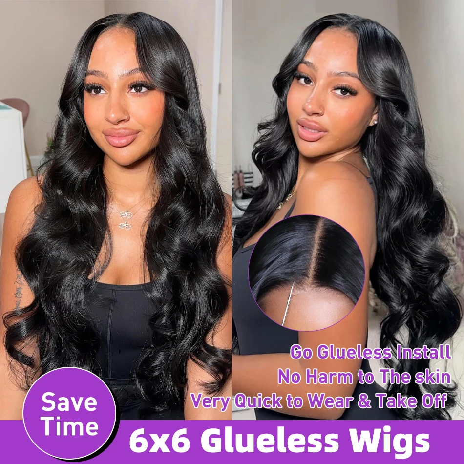 13x6 HD Transparent Body Wave Lace Frontal Human Hair Wig 30 40 Inch 13x7 Lace Front Wig 250 Density 6x6 Glueless Closure Wigs