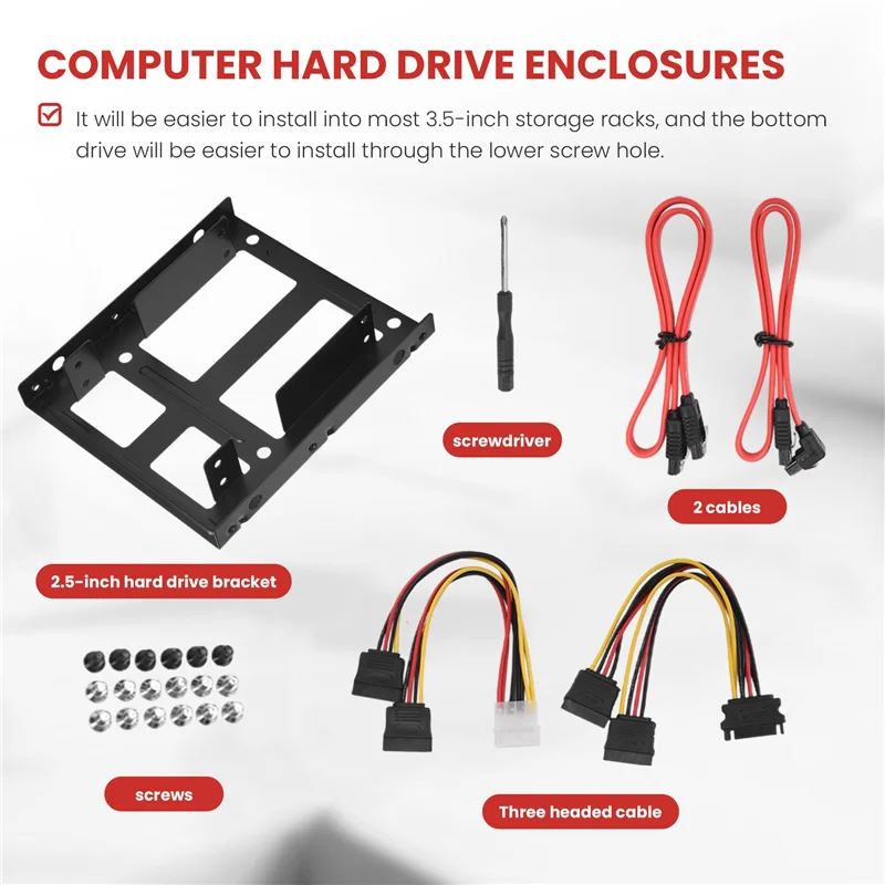 Classic-Dual SSD HDD Mounting Bracket 3.5 ถึง 2.5 ฮาร์ดดิสก์ไดรฟ์ภายในชุดสาย 2.5 ฮาร์ดดิสก์ไดรฟ์ 3.5 Bay ถาดแคดดี้