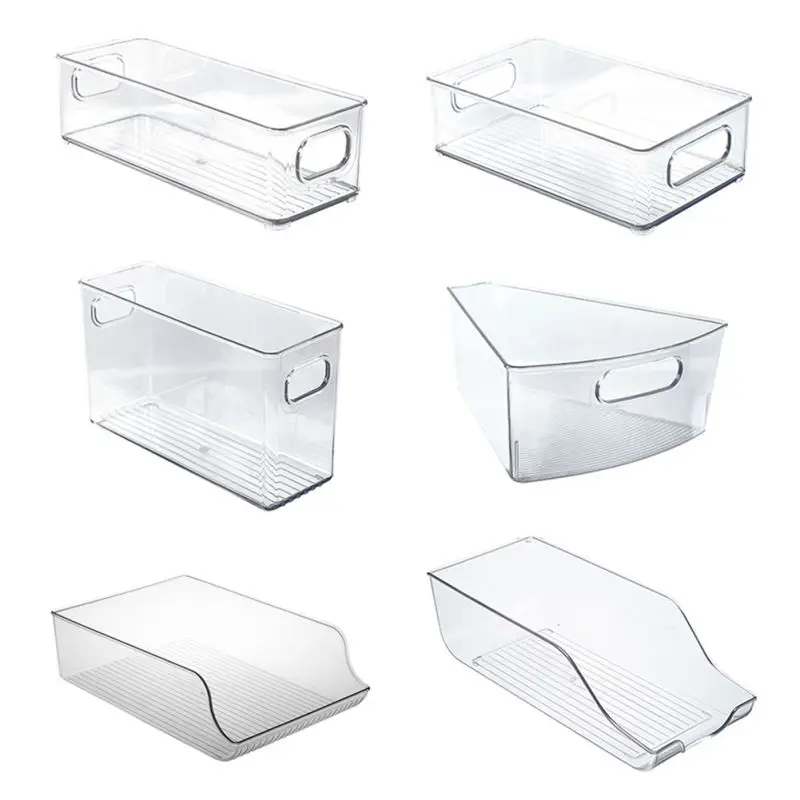 1PCS Kitchen Transparent Refrigerator Organizer Listening Drink Organizer Home Kitchen Stackable Storage Boxes