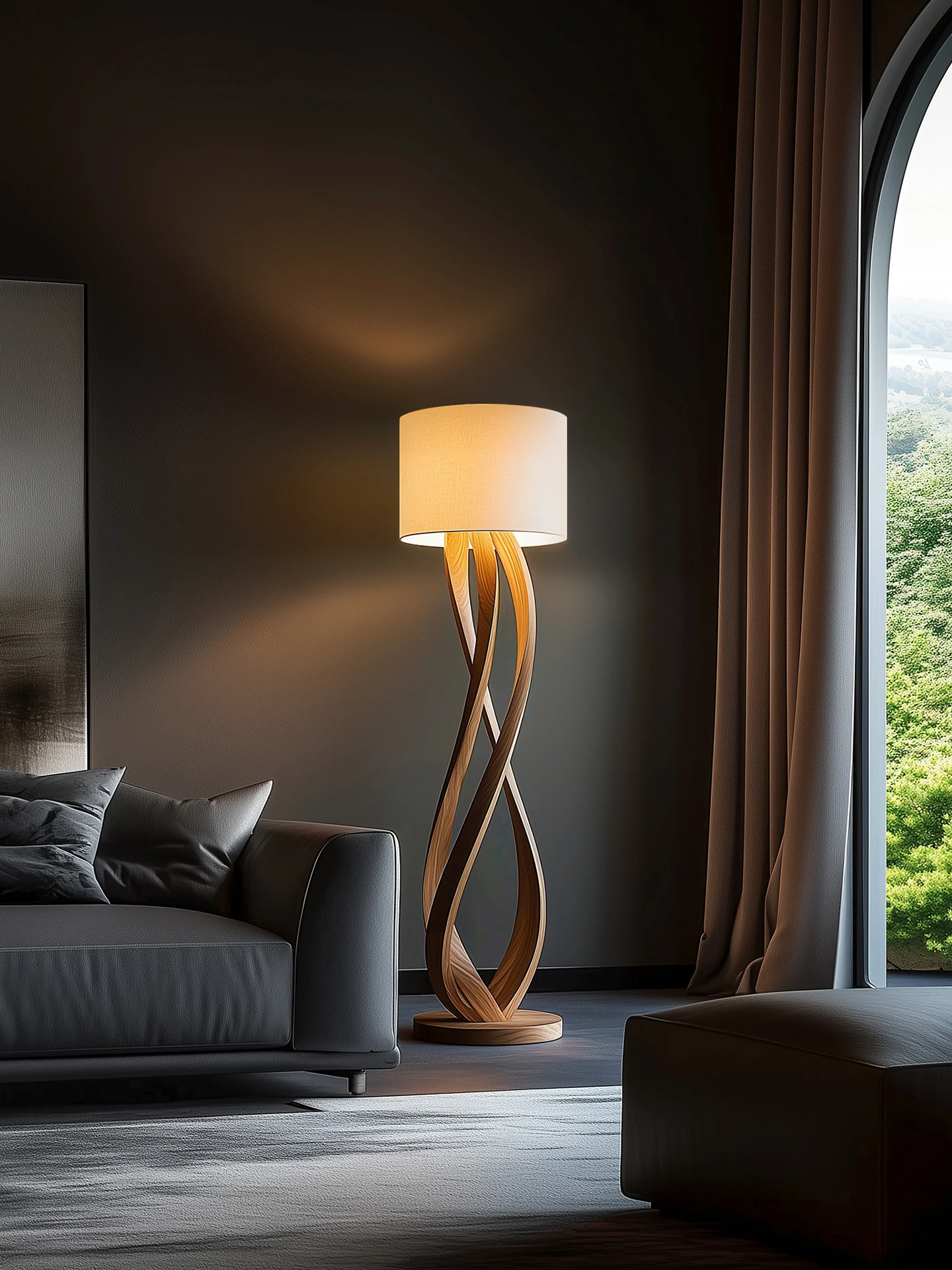 Lámparas de pie de lujo de madera, decoración para sala de estar, oficina, luz Led de pie, lámpara estándar de madera de moda, iluminación de ambiente