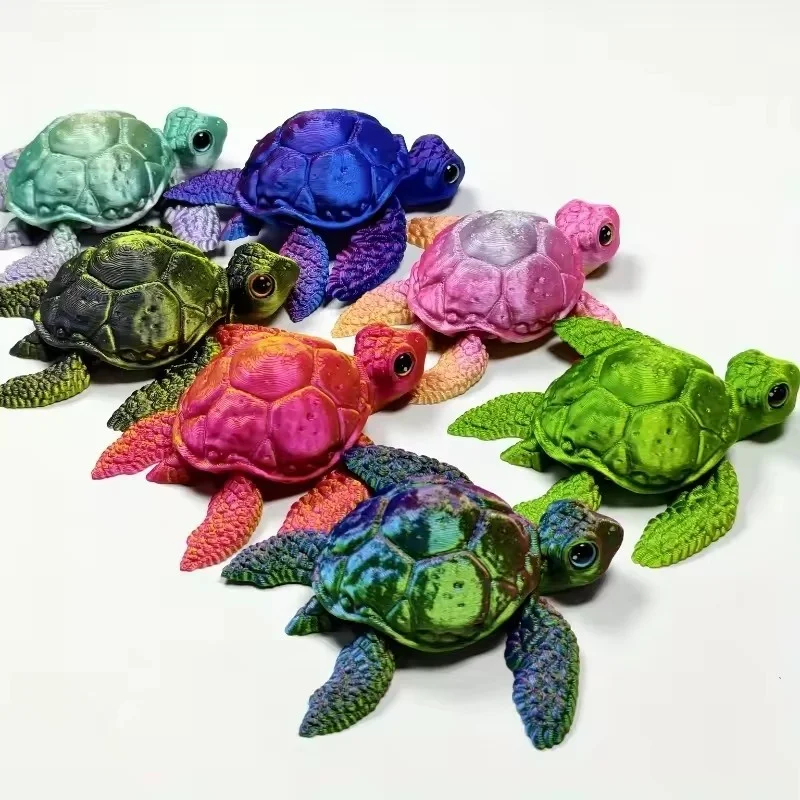 

3D Printed Sea Turtle Figures-Multi-joint Movable with Simulation Eyes -Home Accessories & Kids Gifts for Living Room/Desk Decor