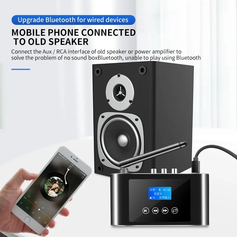 2 in 1 Long Range Bluetooth 5.1 Audio Transmitter Receiver RCA 3.5mm AUX Stereo Wireless Adapter For PC TV Headphones Car - view 4