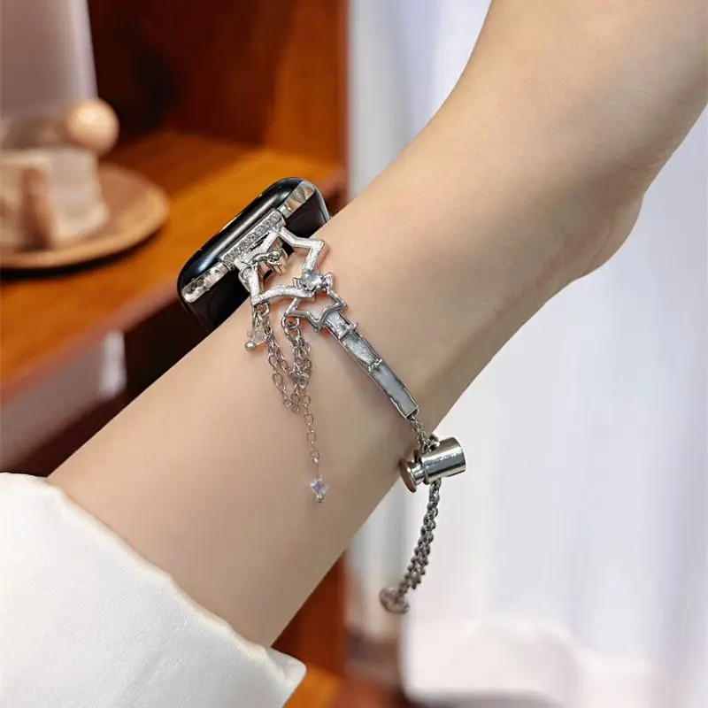 

Hollow out colored star strap compatible with iWatch strap 38mm 40mm 41mm 42mm 44mm 45mm 49mm fashionable handmade strap