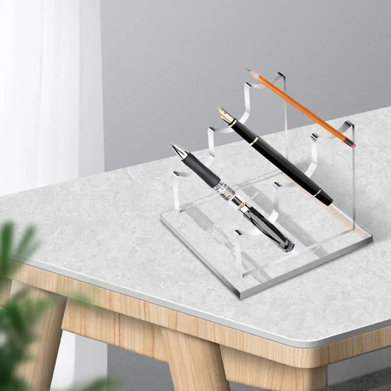 Clear Desk Acrylic Pen Holder Clear Acrylic Support Pen Holder Acrylic Pen Display Stand Clear Pen Rack Eyebrow Pen Support