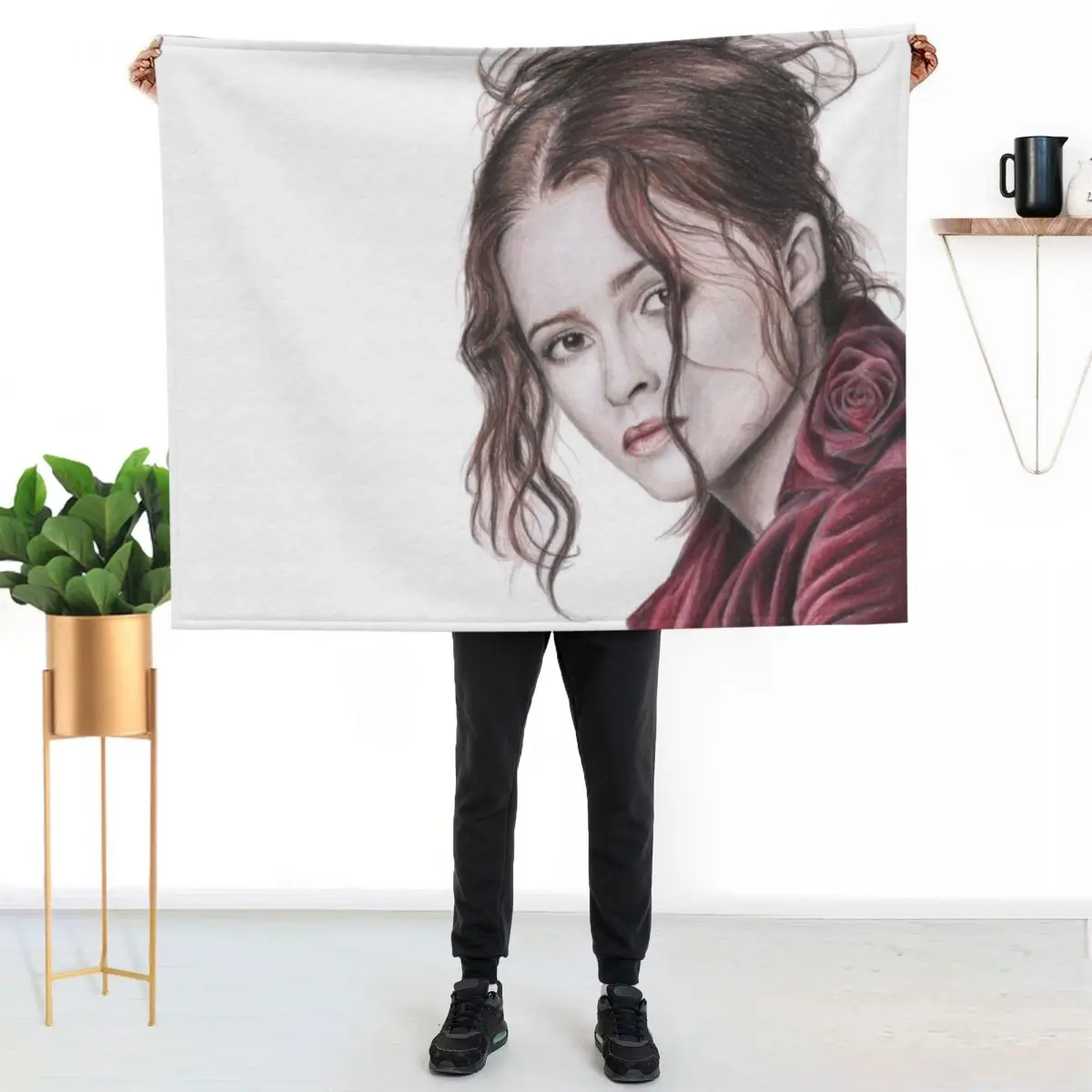 Helena Bonham Carter English Rose Throw Blanket Travel Blankets For Bed Winter beds blankets ands Summer wednesday Blankets