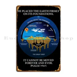 Psalm 104 5 Flat Earth Anceint Hebrew Cosmology Metal Plaque Poster Plaques Painting Designer Bar Cave Mural Tin Sign Poster
