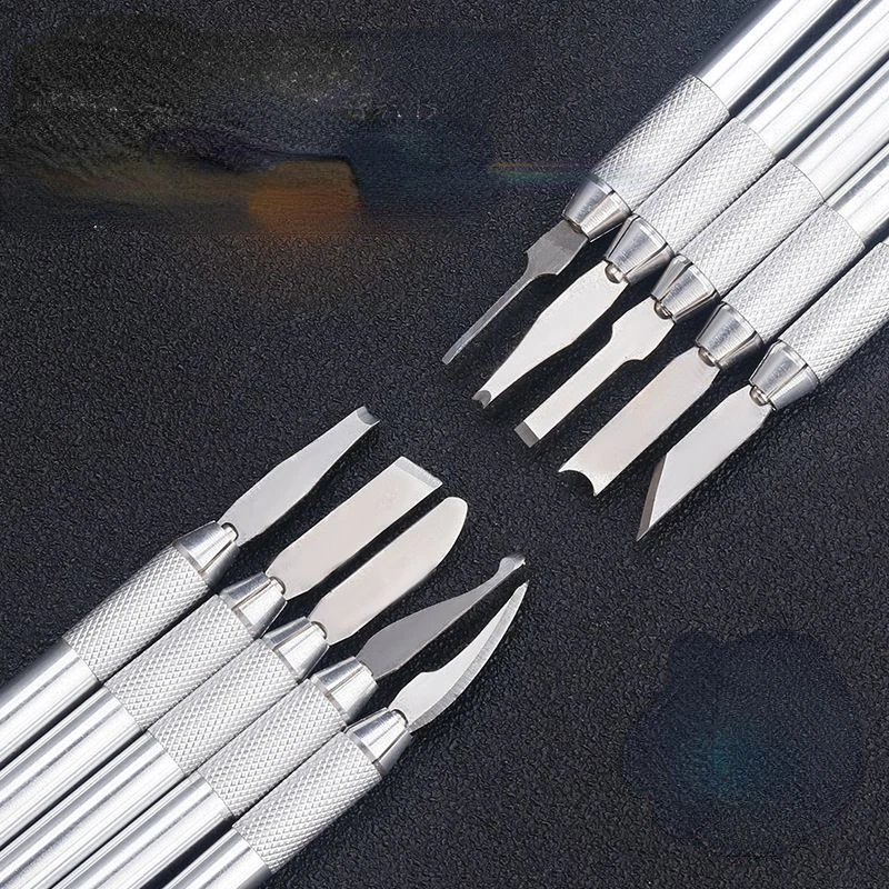 10Pcs Jewelry Carving Knife Set Hard Wax Bottom Handmade DIY Cutting Knife Kit Woodwork Pattern Carving Deburring Tool Set