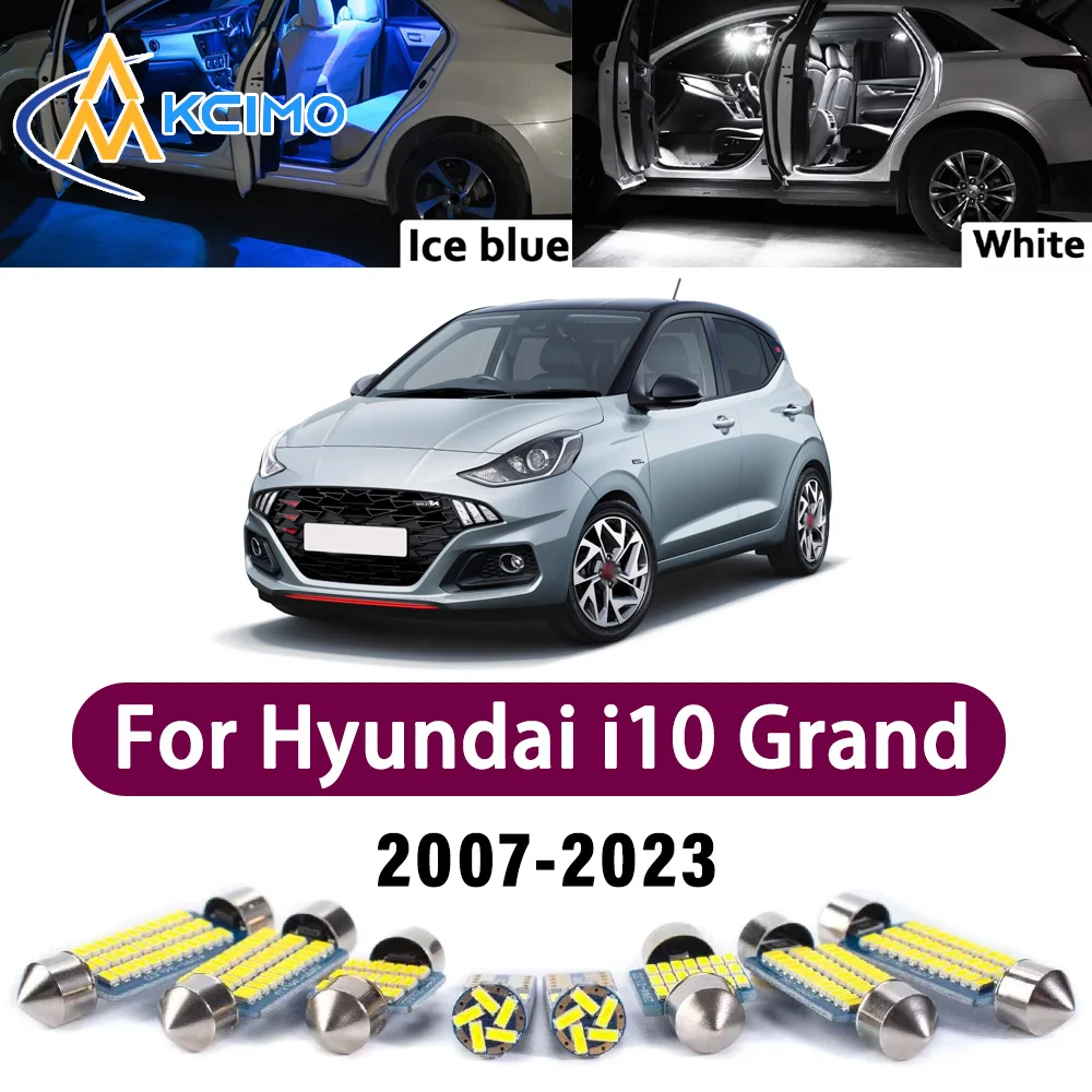 

High Lumen CANBUS Error Free LED Interior Light Kit For Hyundai i10 Grand i10 N Line 2007-2023 Trunk Reading Dome Lamp Bulbs Set