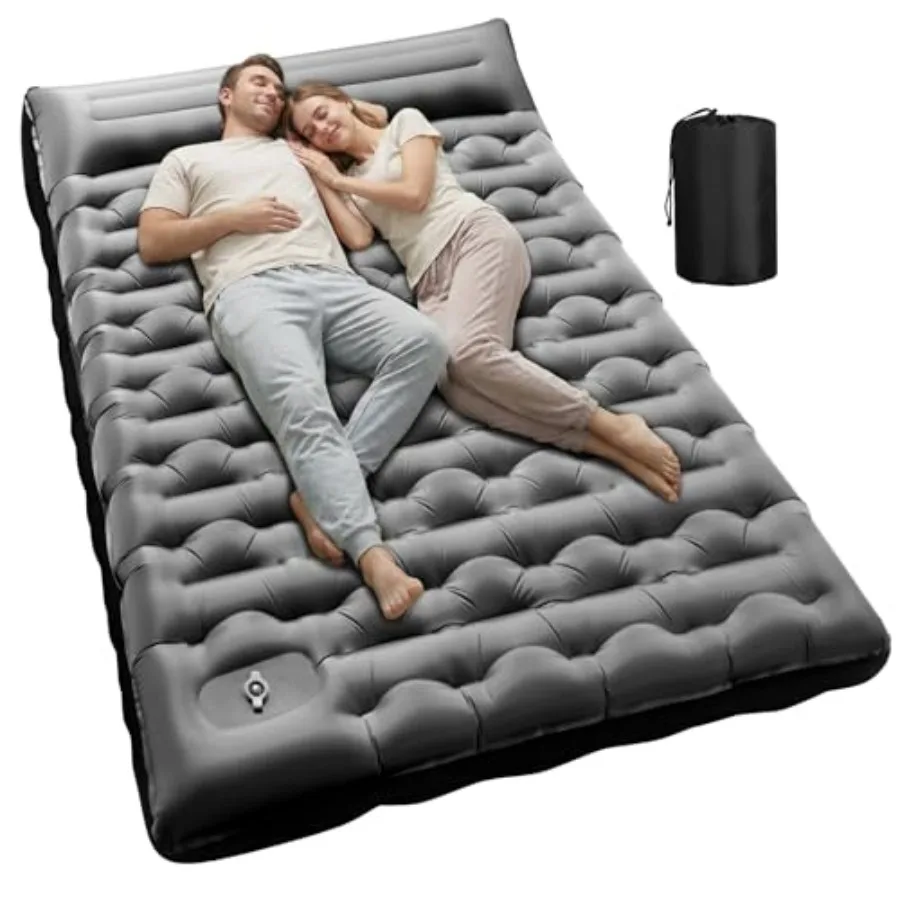 

Двухместный надувной кемпинговый коврик, толщиной 6 дюймов, сверхлегкий, с встроенным ножным насосом и подушкой для кемпинга.