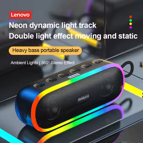 Original Lenovo K8 Wireless Bluetooth V5.0 Speaker Hifi LED Outdoor Home Use Loudspeaker Music Surround Bass Box Mic Portable
