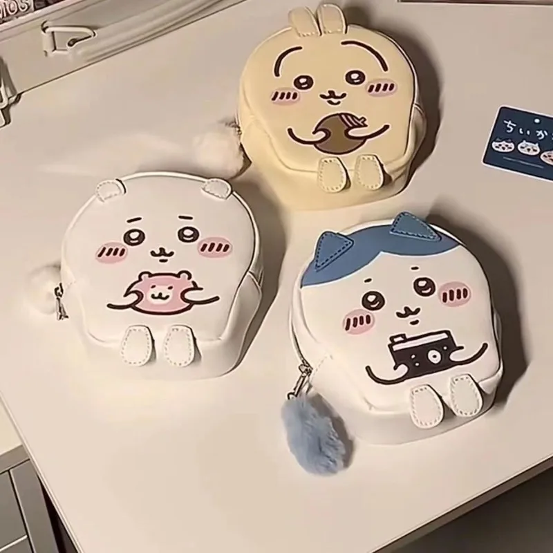 

MINISO Chiikawa Hachiware Usagi Kawaii Anime Cartoon Coin Wallet Hang The Package New Fashion Storage Bag Gifts for Girls