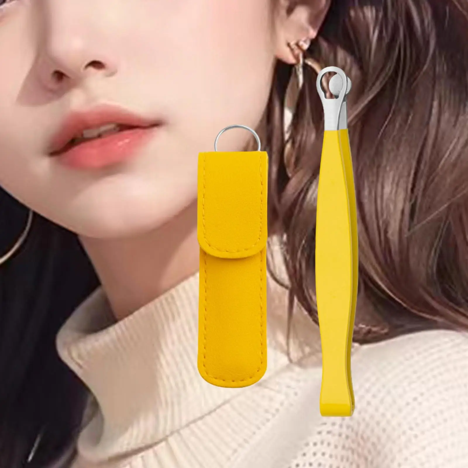 Pinça de cabelo de nariz de precisão, ferramenta de remoção de pelos faciais de aço inoxidável para sobrancelhas, orelhas e costeletas