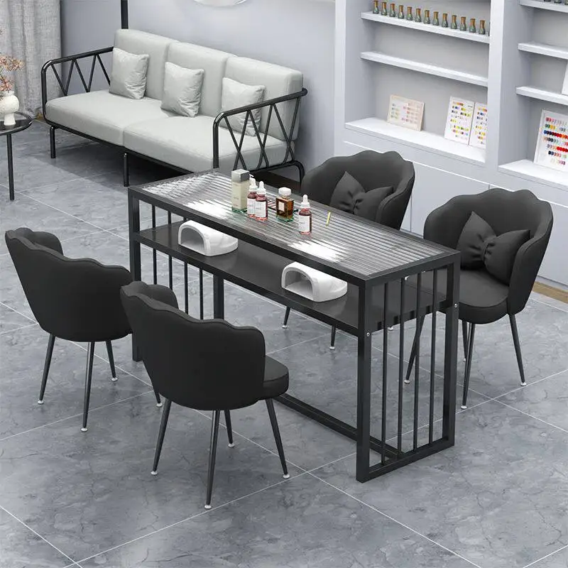 LH1 Nail Art Table and Chair Economy Set Changhong Glass Workbench Small Table
