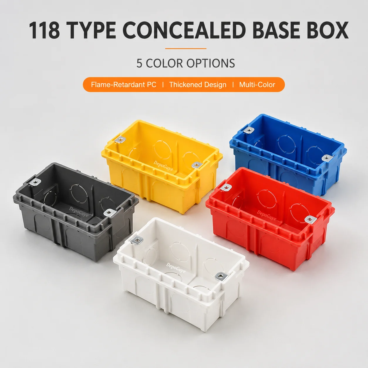 US Mexico Standard 118 Type Switch Socket Junction Box Splicing Cassette Thickened Material General Electrical Concealed Box