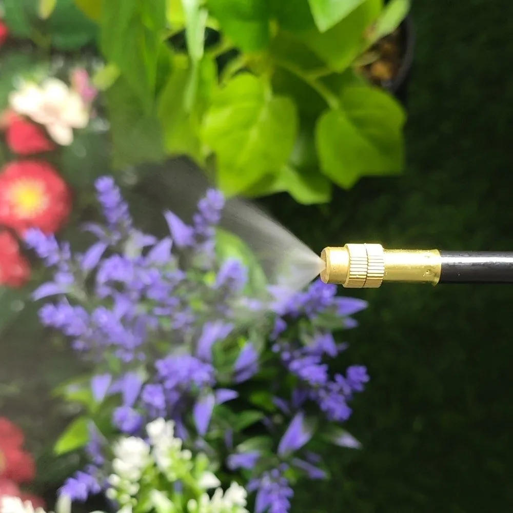 5Pcs Adjustable 360° Free-bend Misting Nozzles Quick Connect with Tee Joint Misting Cooling System Anti-Rust Large Area Coverage
