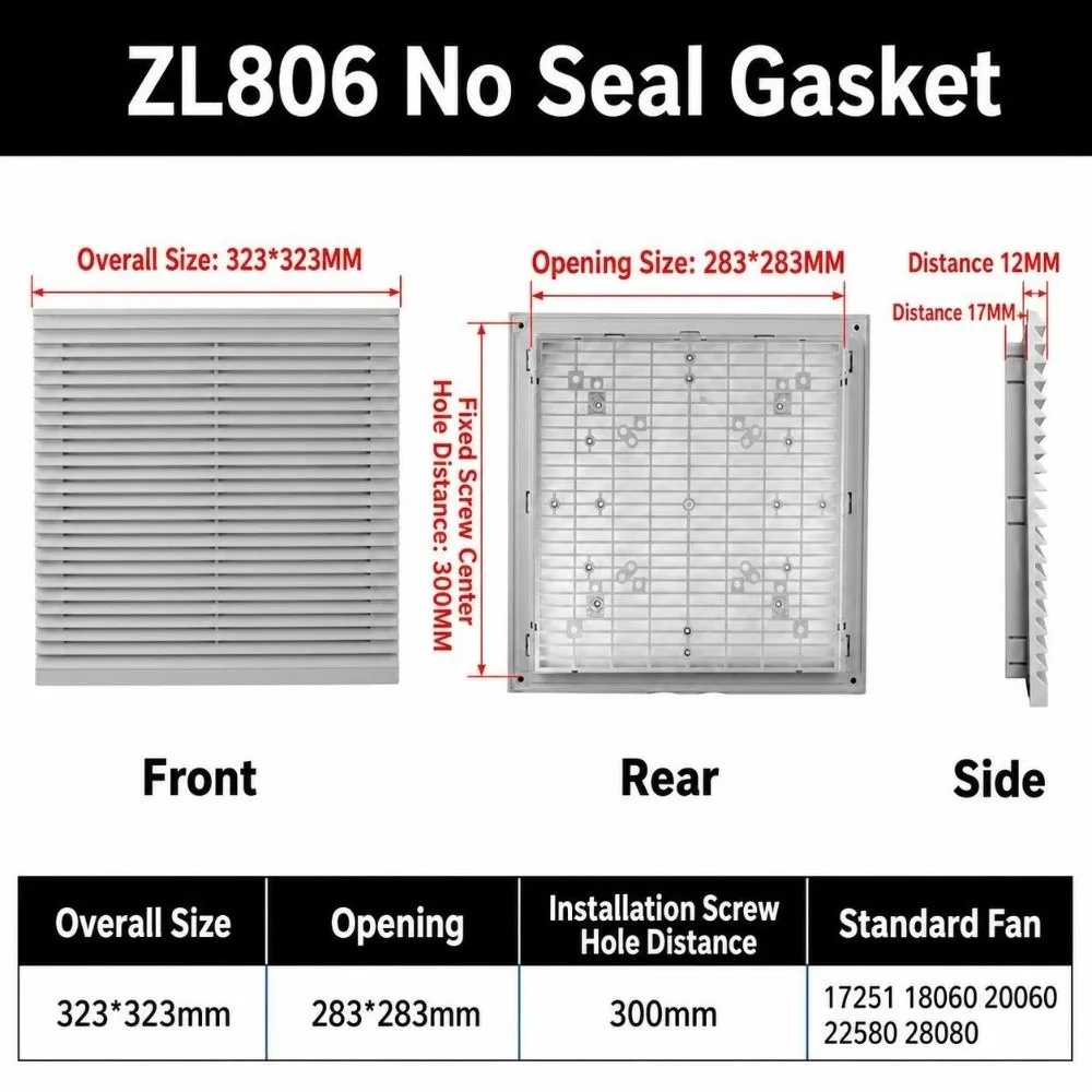 Air Ventilation System ABS Vent Grille White Dustproof Louver Vent Waterproof Fan Guard Fan Cooling