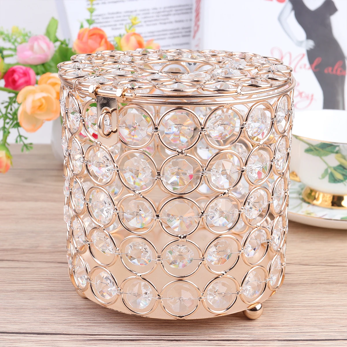 

Tissue Holder Napkin Box Storage Container Decorative Pearl Bathroom Car Office Living Room Modern Design Alloy Material
