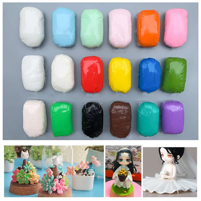 100g/Bag Professional Crystal Resin Soft Clay No-Bake Polymer Art Mud DIY Succulents Doll Animal Shape Translucent Air-Dry Soil