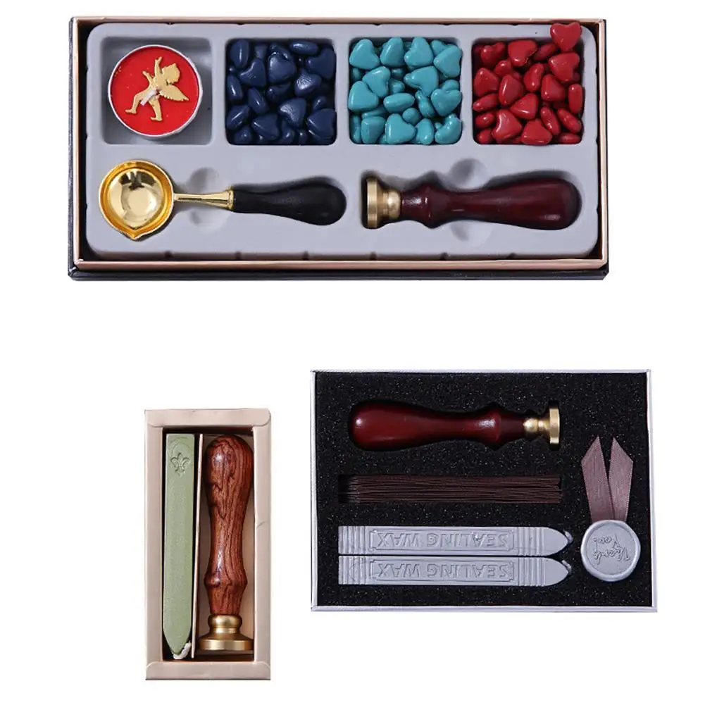 

Retro European Fire Paint Sealing Wax Seal Set For Diy Card Postcard Wedding Invitation Gift Blessing