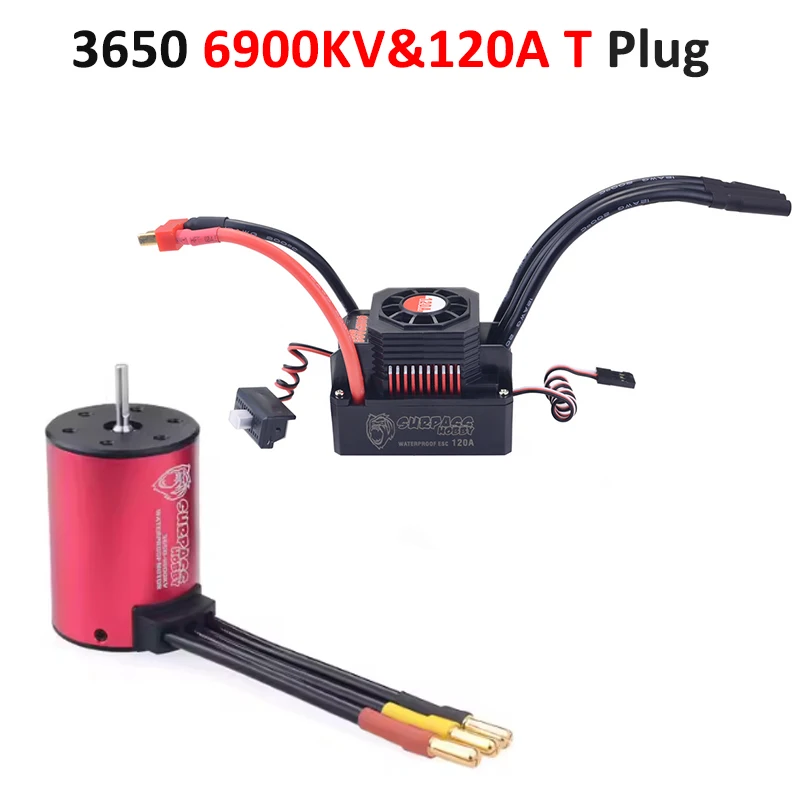 Overtref Hobby KK 3650 Brushless Combo 7700/6900/4500/3600/3100KV Waterdichte Motor 60/120A ESC 3.175mm As voor 1/10 RC Auto Onderdeel