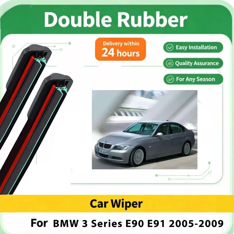 For BMW 3 Series E90 E91 323i 325i 328i 335i 328xi 2005-2009 LHD & RHD Windshield Window Wiper Blades Front Windscreen Auto Acc