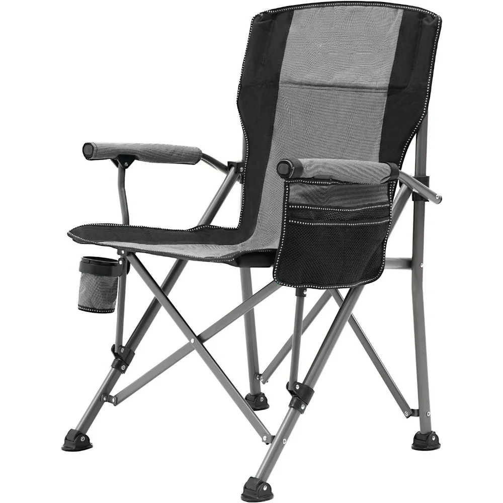 Camping Chair Hard Arm High Back Lawn Chair Heavy Duty With Cup Holder, Use Camping, Fishing, Hiking, Outdoor Tote Bags