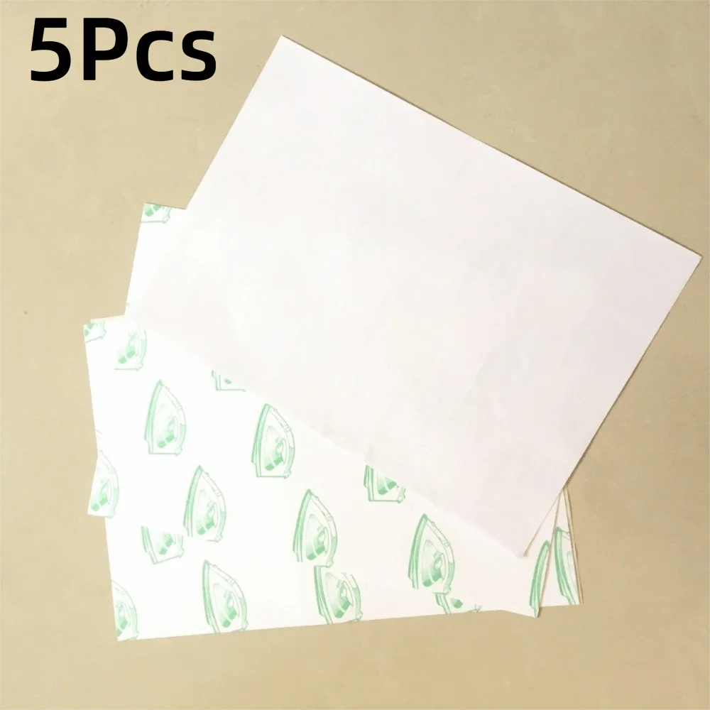 5Pcs New A4 Heat Transfer Paper No Cut Hollow Printing Laser Iron On Paper Sublimation Transfer Sheet for Light Fabrics