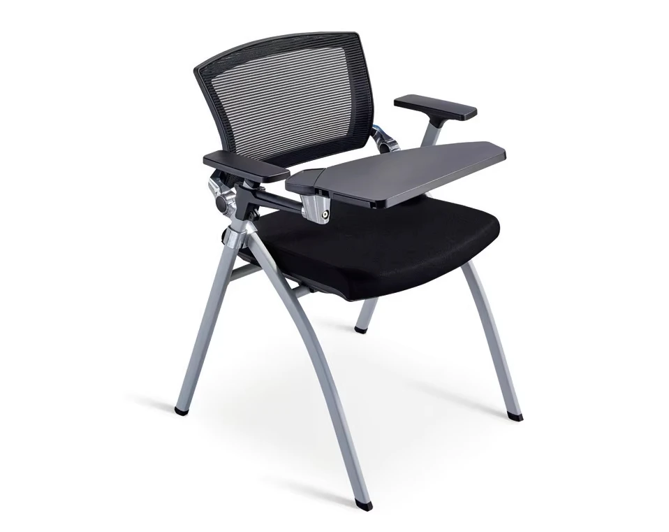 #￥Modern Style Folding Training Chair with Tablet Writing Board Foam Material for School Training Room Office or Conference Use
