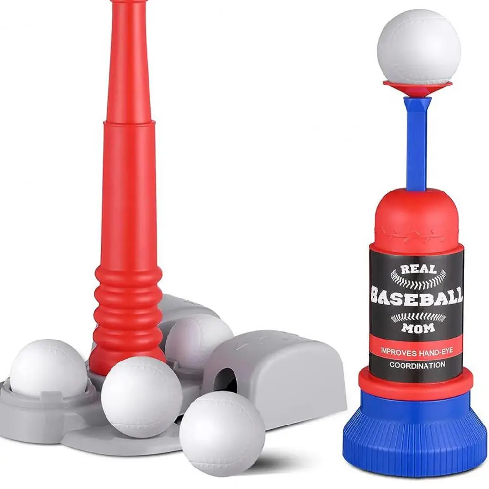 Toddler Baseball Set T Ball Set with Automatic Pitching Machine Adjustable Batting Tee 6 Baseballs Outdoor for Kids for Toddlers