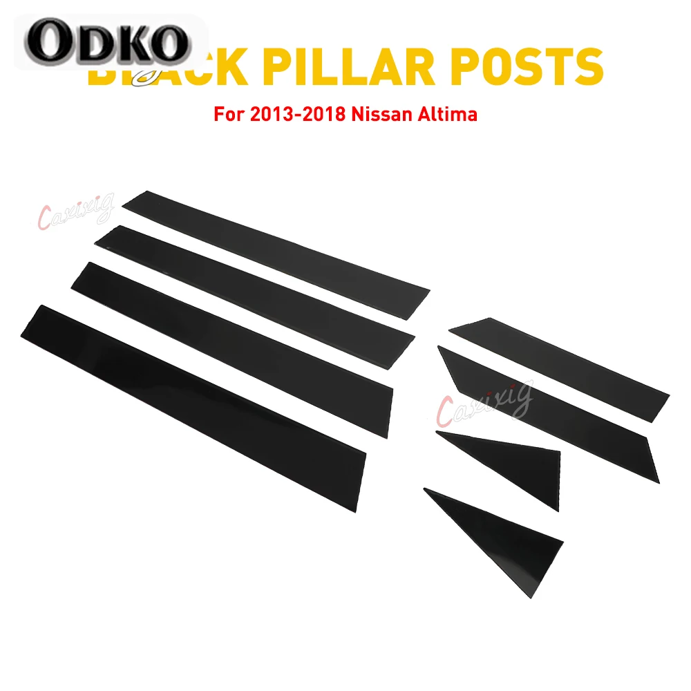 8Pcs/Set Car Door Window Pillar Posts Cover Black For Nissan Altima 2013 2014 2015 2016 2017 2018  BC Column Sticker Accessories