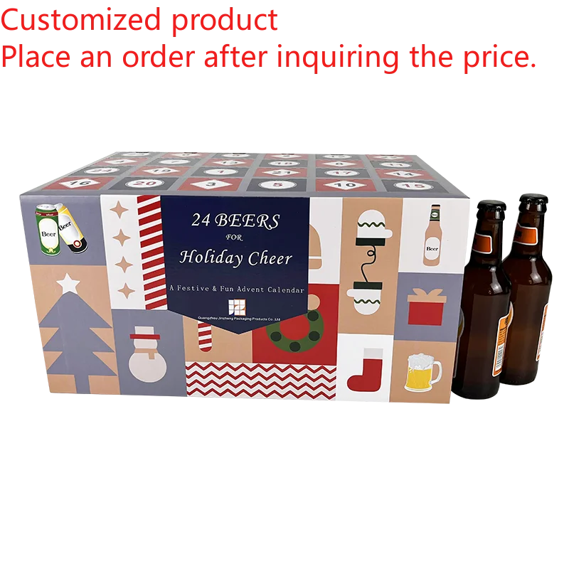 

Настройка.Настройка.Ручная работа, коробки для адвент-календаров для пива на заказ, модная гофрированная крафт-подарочная коробка, УФ-фольга, бумажный материал