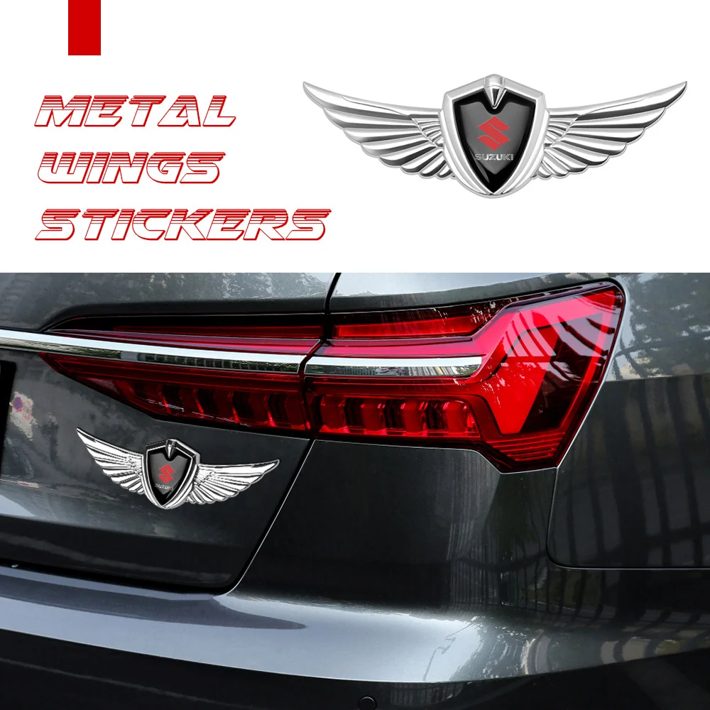 

3D Metal Wing Badge Car Sticker Auto Styling Decal For Suzuki Swift SX4 Jimny Ignis Alto Baleno Grand Vitara Exterior Accessorie
