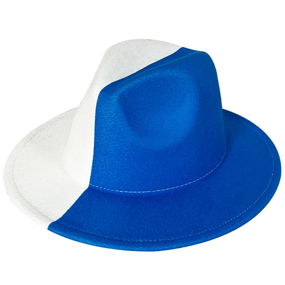 Fedora white and blue new 2023 new two-color fashion spring unisex jazz hat Fedora spring and autumn hat кепкамужския