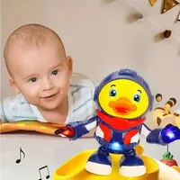 Electric Sound and Light Dance, Space Duck, Astronaut, Music, Lighting, Interactive Toy, Robot Walking, Swinging Toy, Baby Gift