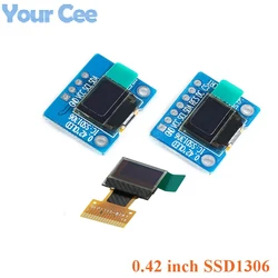 5pcs/1pc 0.42” 0.42 Inch White OLED Display LCD Screen Module 4P 7P Full View LED 3.3V SSD1306 72X40 Serial 72*40 I2C IIC/SPI