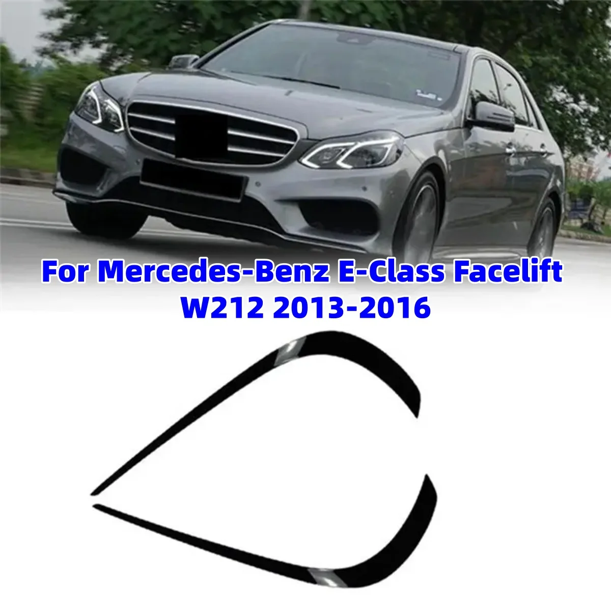 Image of Frontstoßstangenlippe Spoiler Nebelscheinwerfer-Zierleiste Tuning für Mercedes-Benz E-Klasse Facelift W212 2013-2016
