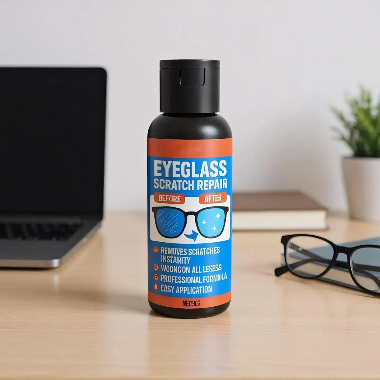 Eyeglass Lens Scratch Remover & Anti-Fog Wax, 2in1 Screen Polishing Kit for Sunglasses, Phones & Windows, Travel-Size for Home